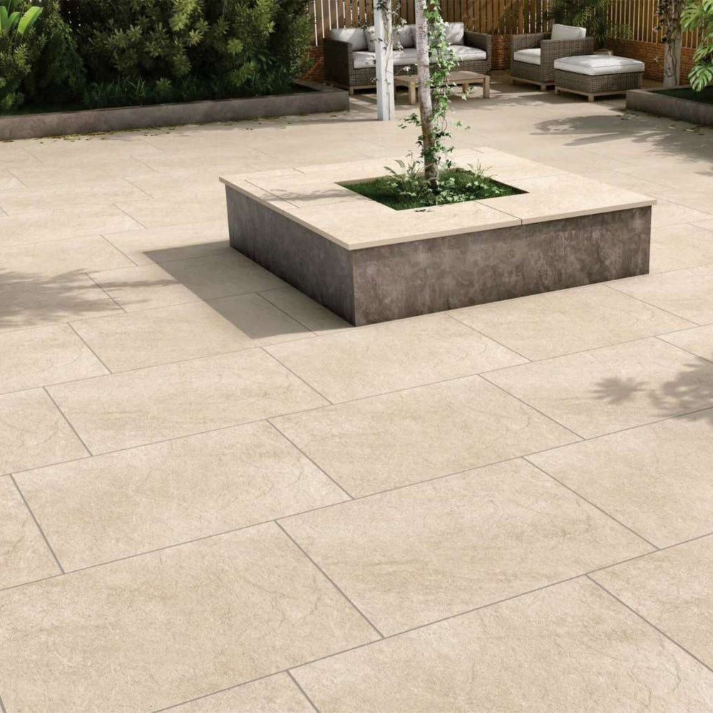 Hammer Stone Beige Porcelain Outdoor Patio Tile