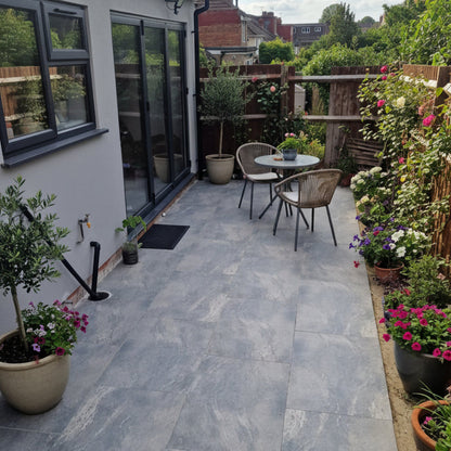 Earthcore grey porcelain outdoor tile 60cmx 90cm x20mm . Antislip