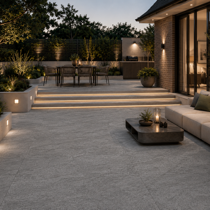 Bestile Pizarra Marengo tile in 60x90, dark grey porcelain outdoor tile 