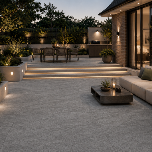 Bestile Pizarra Marengo tile in 60x90, dark grey porcelain outdoor tile 
