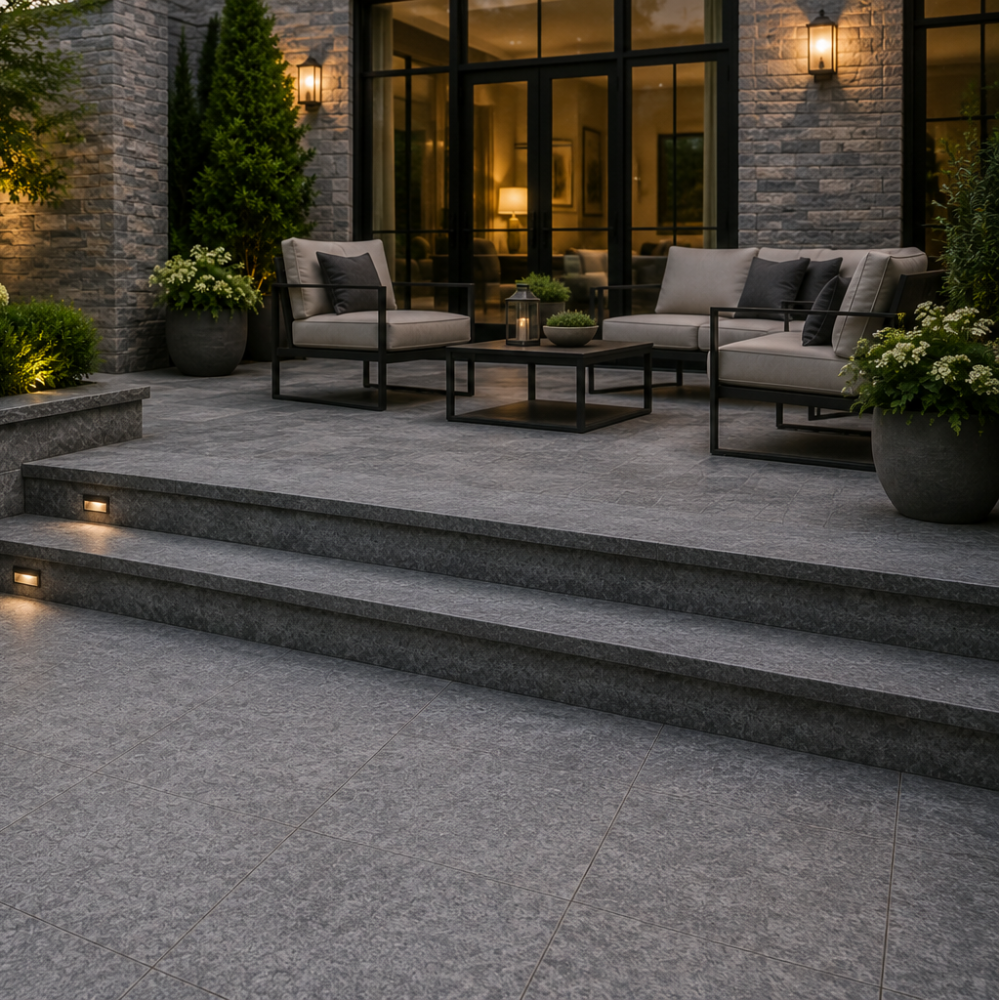 Bestile Pizarra Marengo tile in 60x90, dark grey porcelain outdoor tile 