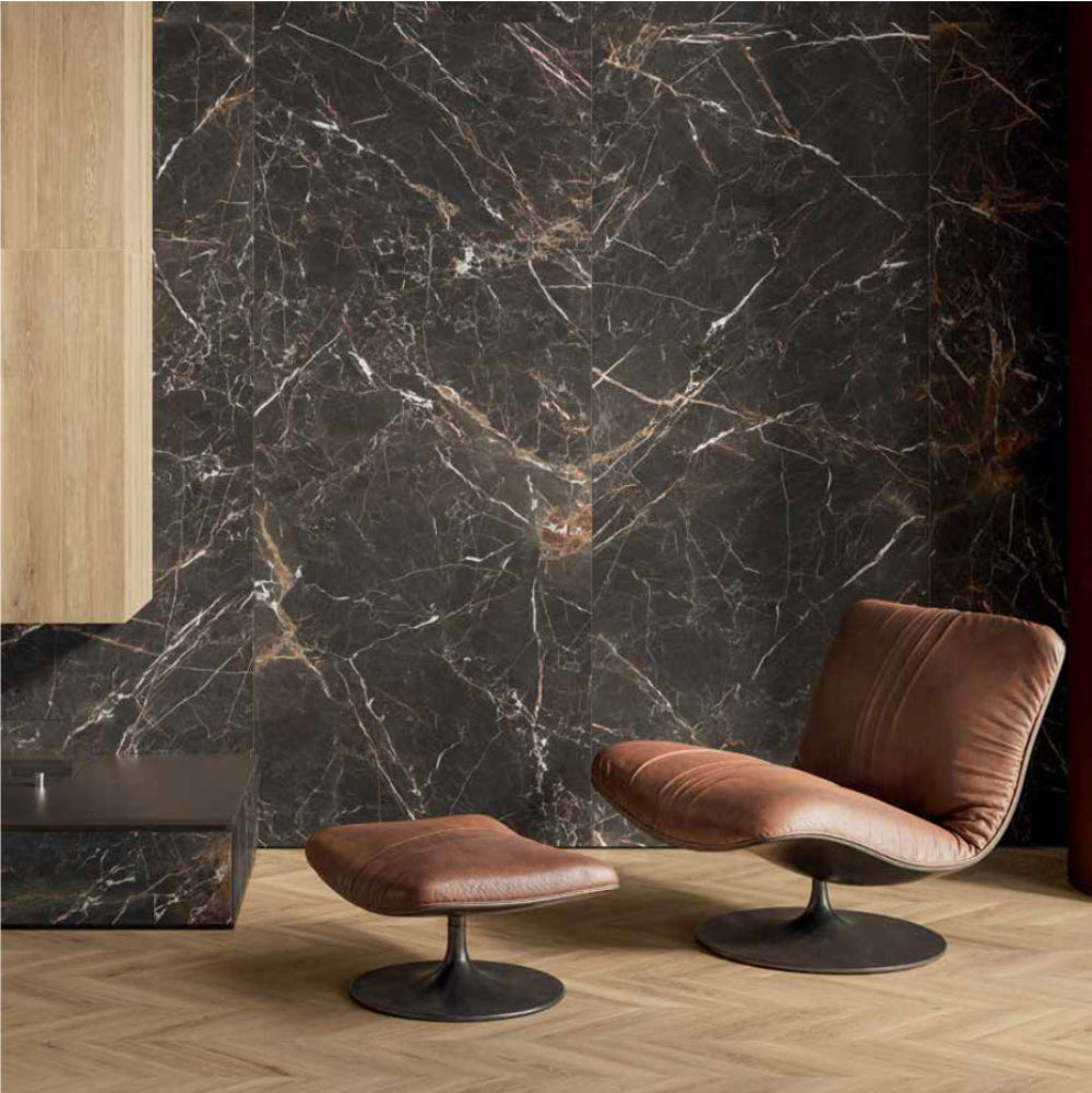 villeroy and boch black marble effect matt 60cm x 120cm porcelain tile 